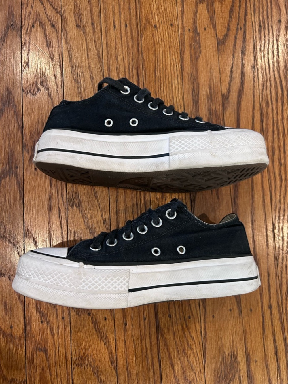 Converse All Star Black Low Top Sneakers- platform